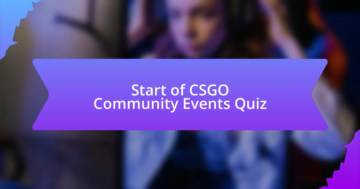 Start of CSGO Community Events Quiz