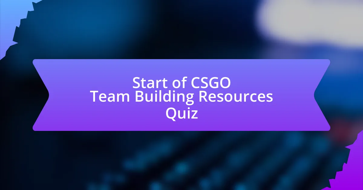 Start of CSGO Team Building Resources Quiz