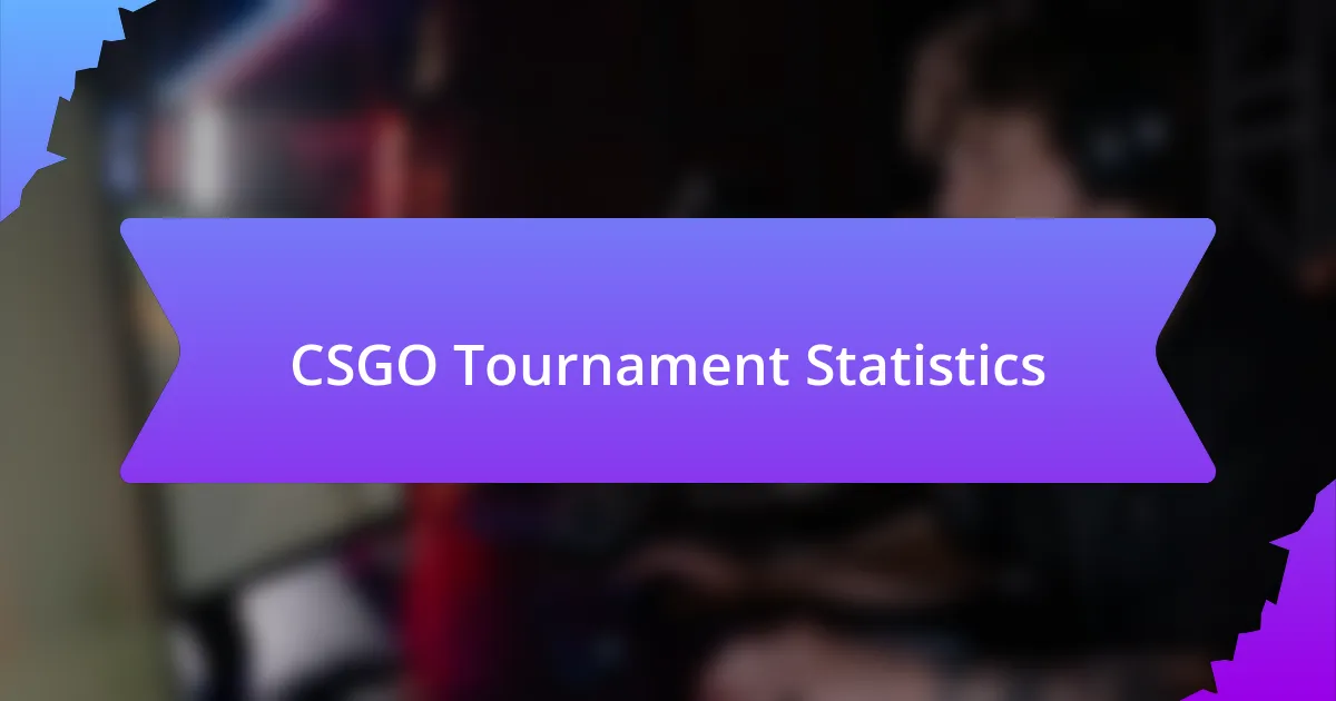 CSGO Tournament Statistics
