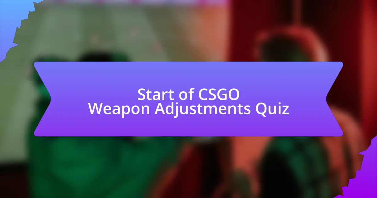 Start of CSGO Weapon Adjustments Quiz