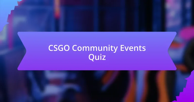 CSGO Community Events Quiz