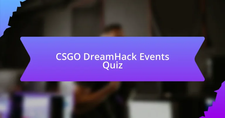 CSGO DreamHack Events Quiz