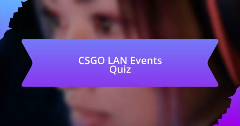 CSGO LAN Events Quiz