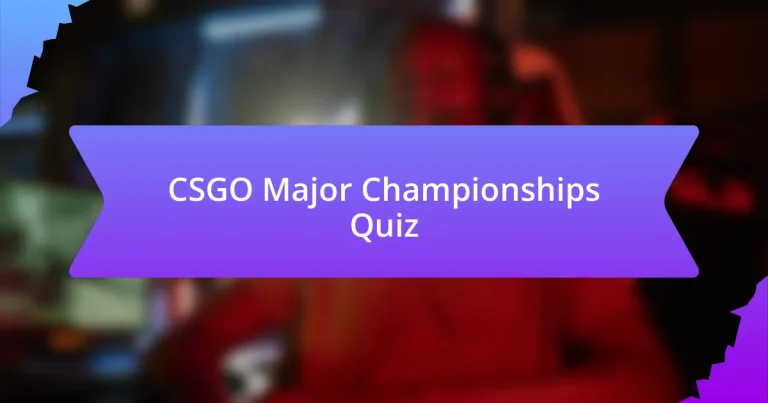 CSGO Major Championships Quiz
