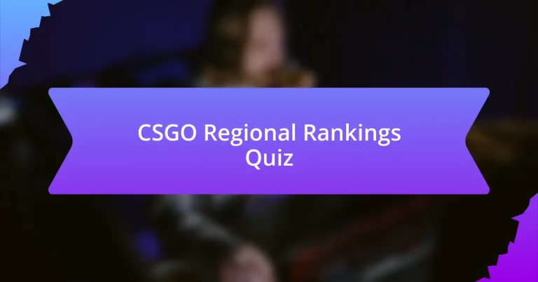 CSGO Regional Rankings Quiz