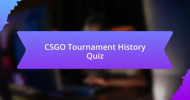 CSGO Tournament History Quiz