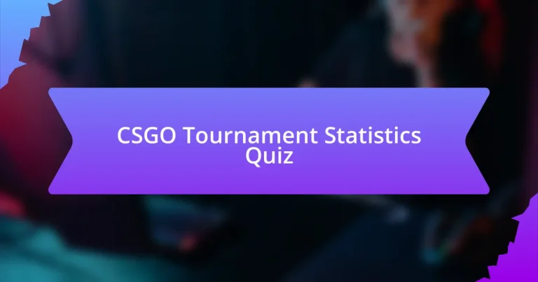 CSGO Tournament Statistics Quiz