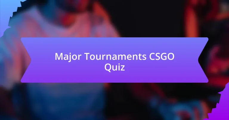Major Tournaments CSGO Quiz