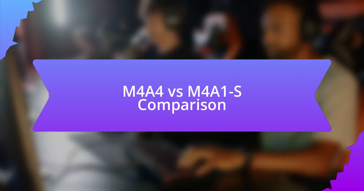 M4A4 vs M4A1-S Comparison