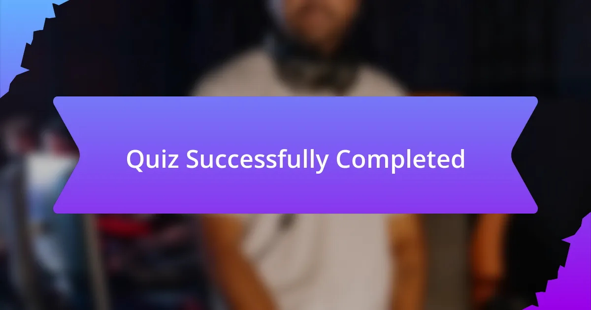 Quiz Successfully Completed